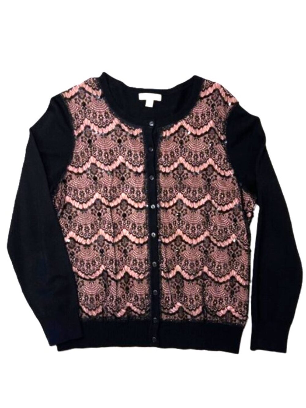Charter Club - Misty Pink Lace Sequined Cardigan
